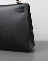 Hermes Kelly Sellier 25 | Black Epsom Gold Hardware-details