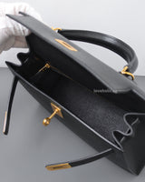 Hermes Kelly Sellier 25 | Black Epsom Gold Hardware-details