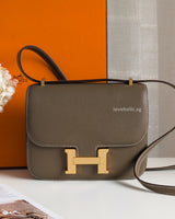 Hermes Constance Mini 18 | Etoupe Epsom Gold Hardware-front