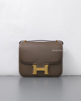Hermes Constance Mini 18 | Etoupe Epsom Gold Hardware-front1