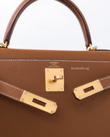 Hermes Kelly Sellier 28 | Gold Epsom Gold Hardware-details
