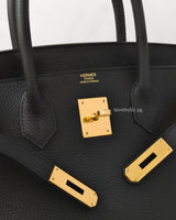 Hermes Birkin Retourne 30 | Black Togo Gold Hardware-details