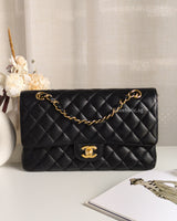 Chanel Classic Flap Medium | Black Caviar Gold Hardware-front
