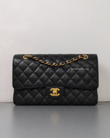 Chanel Classic Flap Medium | Black Caviar Gold Hardware-front1