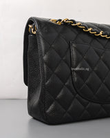 Chanel Classic Flap Medium | Black Caviar Gold Hardware-details