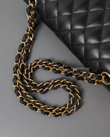 Chanel Classic Flap Medium | Black Caviar Gold Hardware-details