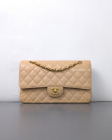 Chanel Classic Flap Medium | Beige Claire Caviar Gold Hardware-front1