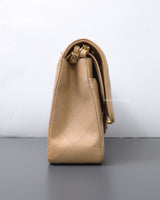 Chanel Classic Flap Medium | Beige Claire Caviar Gold Hardware-side