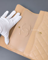 Chanel Classic Flap Medium | Beige Claire Caviar Gold Hardware-details