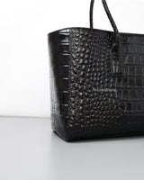 Chanel Cerf Tote Black Crocodile Embossed Calfskin Gold Hardware-details