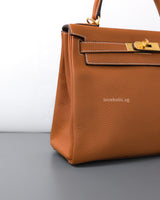 Hermes Kelly Retourne 28 | Gold Togo Gold Hardware-details