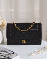 Chanel Vintage Diana Medium | Black Lambskin 24K Gold Hardware-front