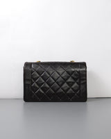 Chanel Vintage Diana Medium | Black Lambskin 24K Gold Hardware-back