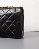 Chanel Vintage Diana Medium | Black Lambskin 24K Gold Hardware-details