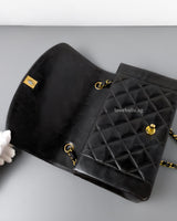 Chanel Vintage Diana Medium | Black Lambskin 24K Gold Hardware-details