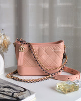 Chanel Gabrielle Hobo Small | Pink Lambskin Multicolored Hardware-front