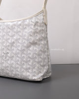 Goyard Boheme Hobo Mini | White Canvas Silver Hardware-details