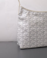 Goyard Boheme Hobo Mini | White Canvas Silver Hardware-details