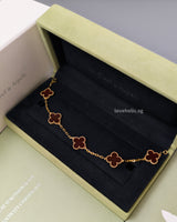 Van Cleef & Arpels VCA Vintage Alhambra Bracelet 5-motif | Carnelian 18K Gold-front
