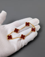 Van Cleef & Arpels VCA Vintage Alhambra Bracelet 5-motif | Carnelian 18K Gold-model