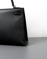 Hermes Kelly Sellier 32 | Black Epsom Palladium Hardware-details