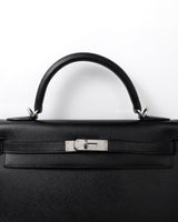 Hermes Kelly Sellier 32 | Black Epsom Palladium Hardware-details