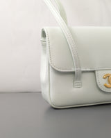 Chanel Preppy Coco Mini | Light Blue Caviar Gold Hardware-details