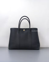Hermes Garden Party 30 | 76 Bleu Indigo Veau Negonda Palladium Hardware-back