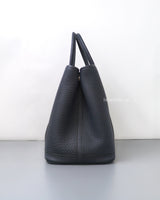 Hermes Garden Party 30 | 76 Bleu Indigo Veau Negonda Palladium Hardware-details