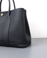 Hermes Garden Party 30 | 76 Bleu Indigo Veau Negonda Palladium Hardware-details