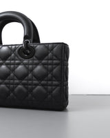 Dior Lady D-Joy Medium | Black Lambskin Black Hardware-details