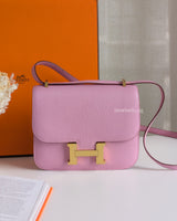 Hermes Constance Mini 18 | Mauve Sylvestre Chevre Mysore Gold Hardware-front