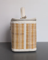 Chanel Vanity Case Beige x White Ratten/Shiny Calfskin Silver Hardware-details