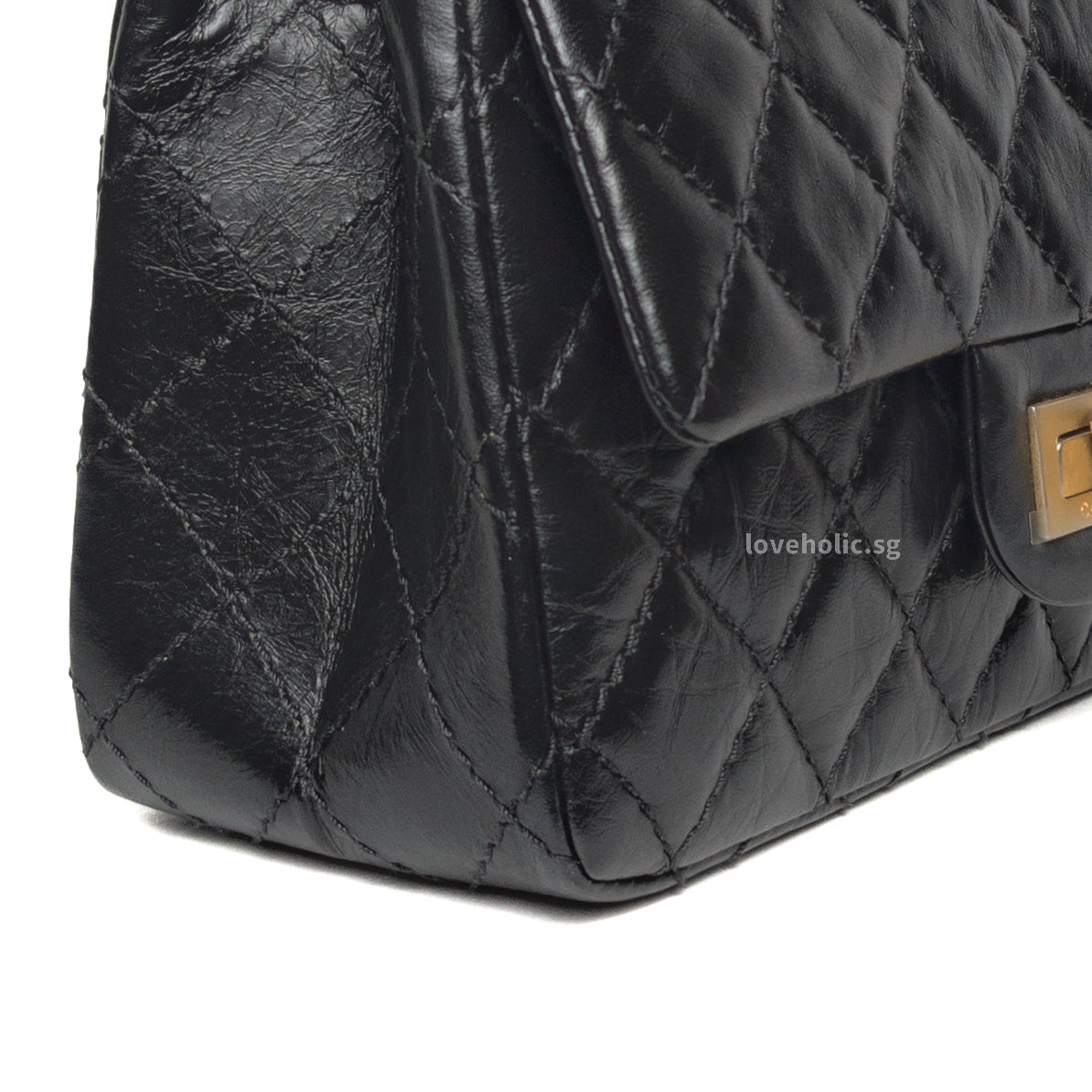 Reissue 2.55 Mini | Black Calfskin Brushed Gold Hardware