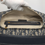 Saddle Medium | Blue Oblique Jacquard Fabric Brushed Gold Hardware