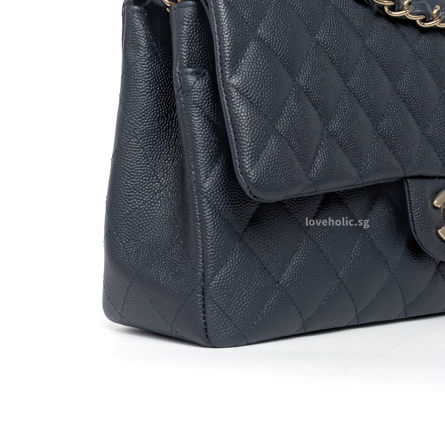 Chanel Classic Flap Medium | 18B Midnight/Navy Blue Caviar Light Gold Hardware