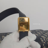 Montaigne 30 Oblique Jacquard Blue Jacquard Fabric Gold Hardware