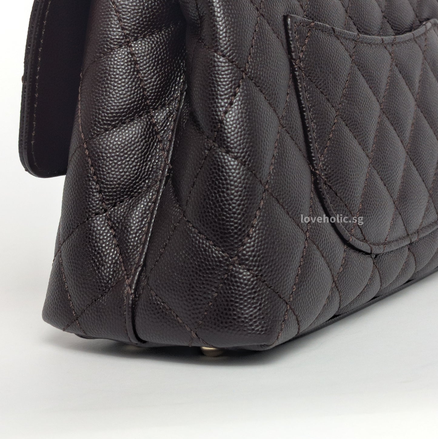 Coco Handle Small | 22K Dark Brown Caviar Light Gold Hardware