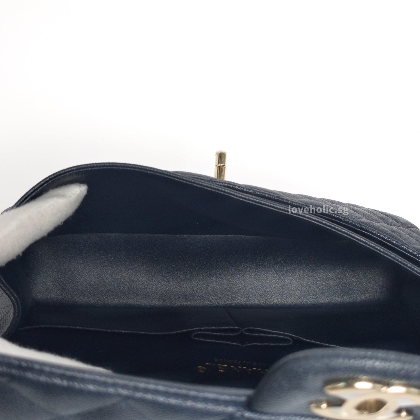 Chanel Classic Flap Medium | 18B Midnight/Navy Blue Caviar Light Gold Hardware
