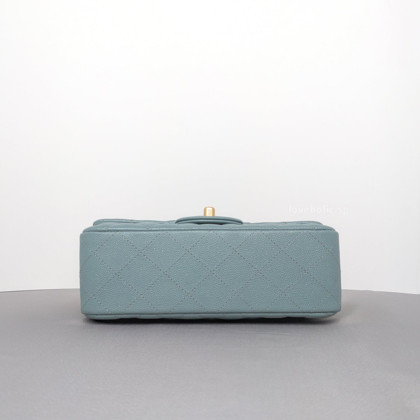 Classic Flap Mini Rectangle | 18C Iridescent Tiffany Blue Caviar Gold Hardware