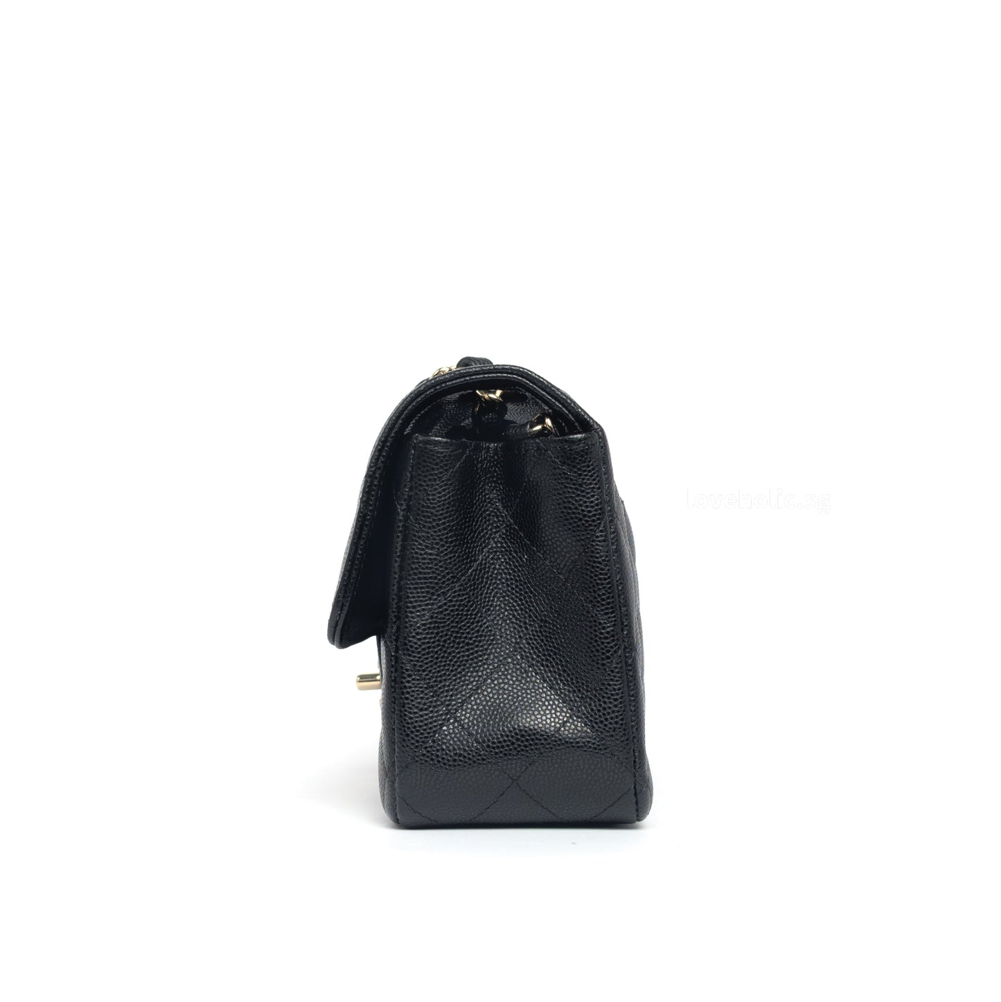 Chanel Classic Flap Mini Rectangle | 17C Black Caviar Light Gold Hardware