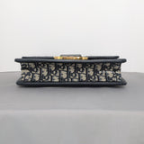 Montaigne 30 Oblique Jacquard Blue Jacquard Fabric Gold Hardware