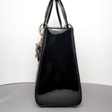 My Lady Dior Medium | Black Patent Leather Light Gold Hardware