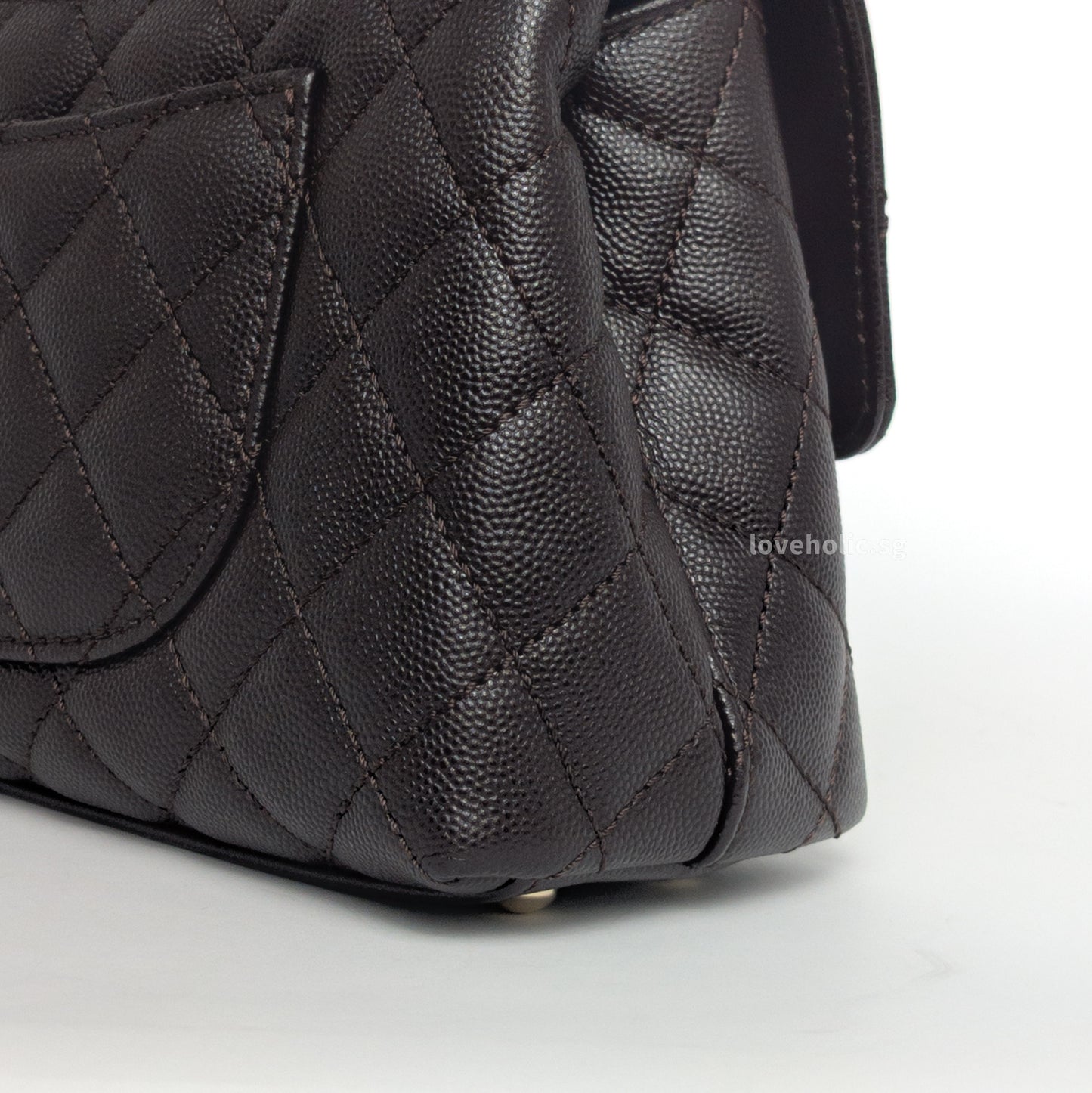 Coco Handle Small | 22K Dark Brown Caviar Light Gold Hardware