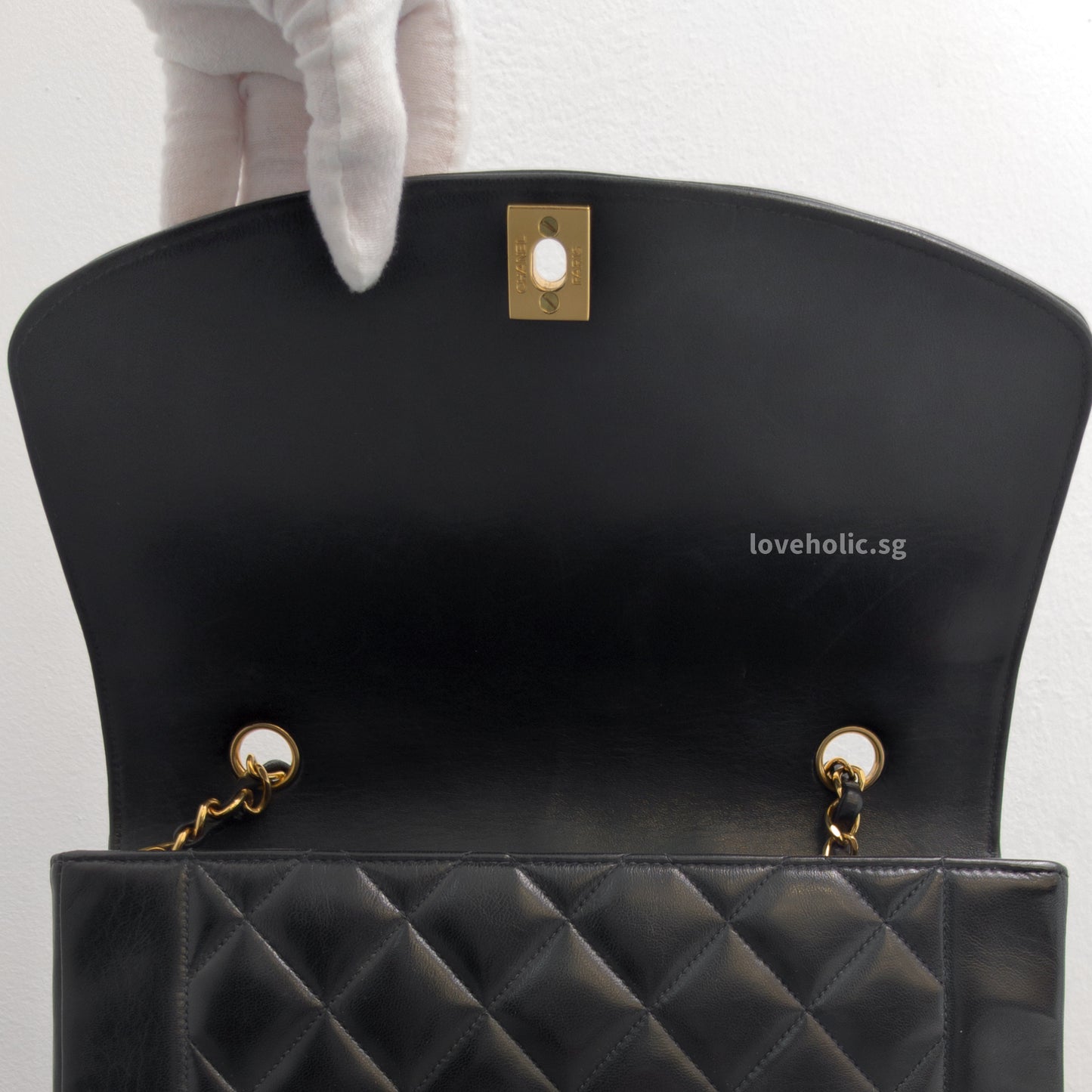 Diana Medium | Black Lambskin 24K Gold Hardware