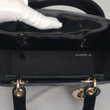 My Lady Dior Medium | Black Patent Leather Light Gold Hardware