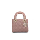 Dior Lady Dior Mini | Blush Lambskin Light Gold Hardware
