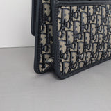 Montaigne 30 Oblique Jacquard Blue Jacquard Fabric Gold Hardware