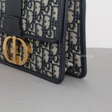 Montaigne 30 Oblique Jacquard Blue Jacquard Fabric Gold Hardware