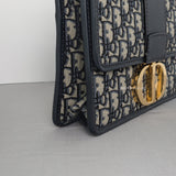 Montaigne 30 Oblique Jacquard Blue Jacquard Fabric Gold Hardware